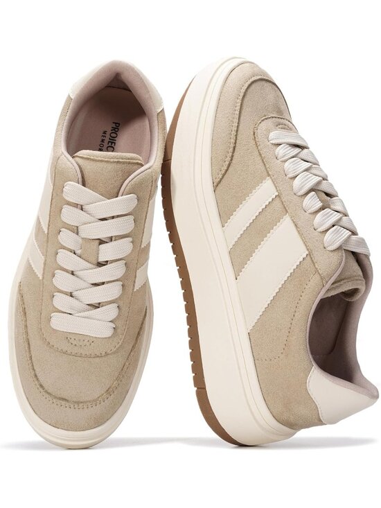 Project Cloud Shoes - Project Cloud Women's Taupe Memory Foam Insole Footwear Platform Sneaker Shoes